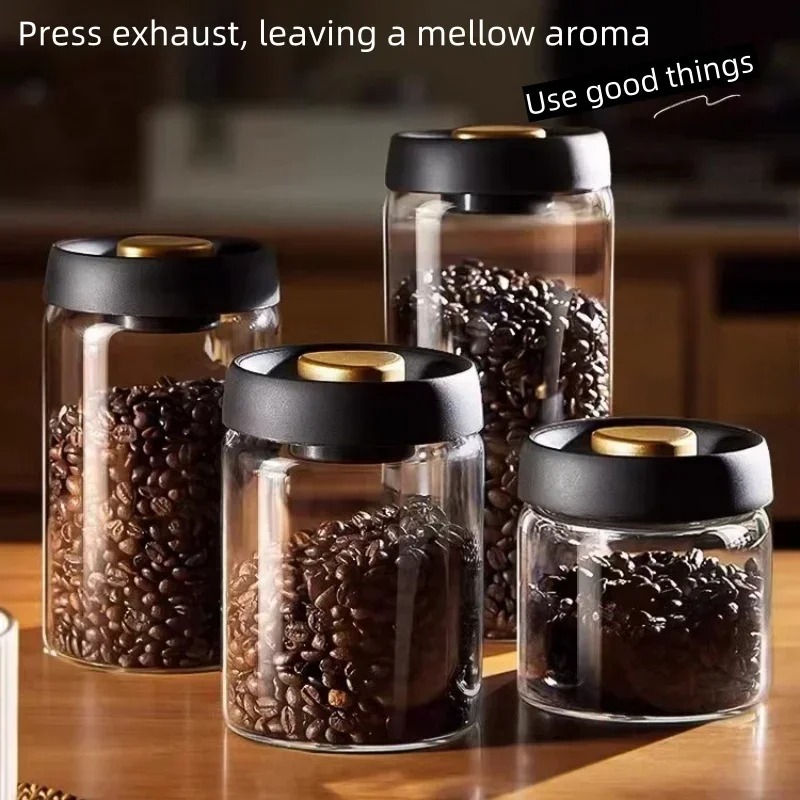 Coffee Tea Box - Barattolo di caffè manuale sigillato sottovuoto