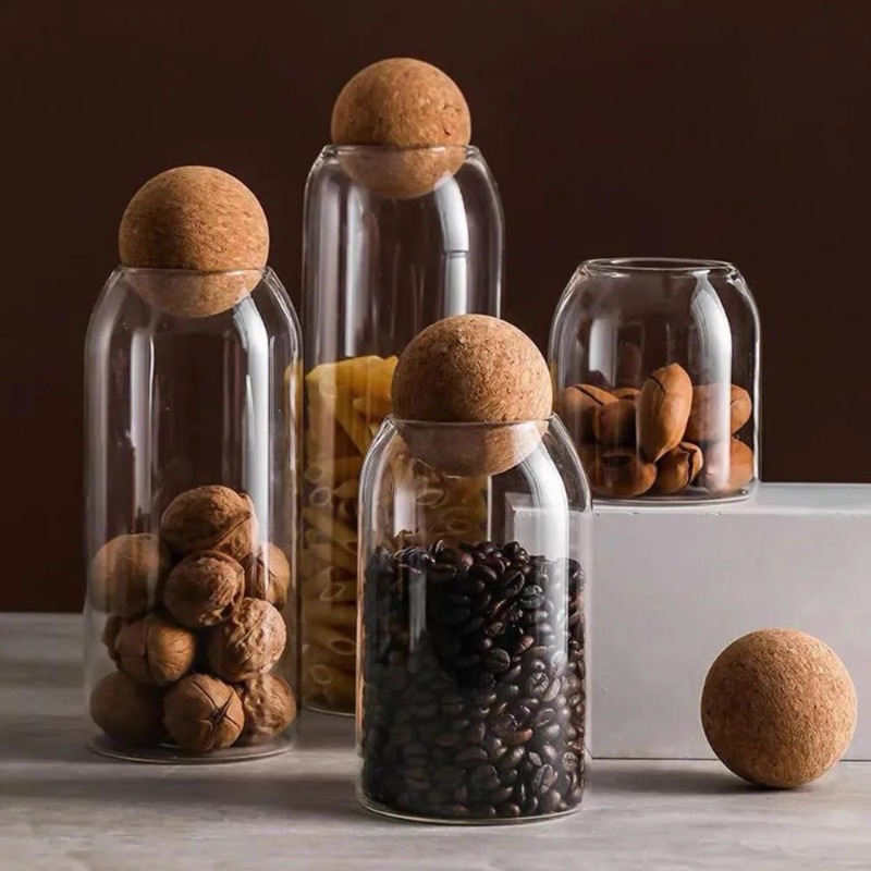 Coffee Tea Sugar Container Set - Set di Barattoli in Vetro con