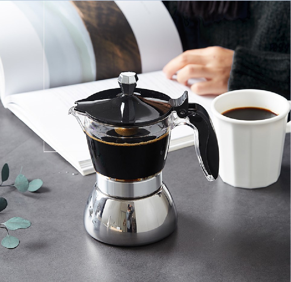 Moka Pot Stove - Caffettiera Moka per Induzione con Coperchio