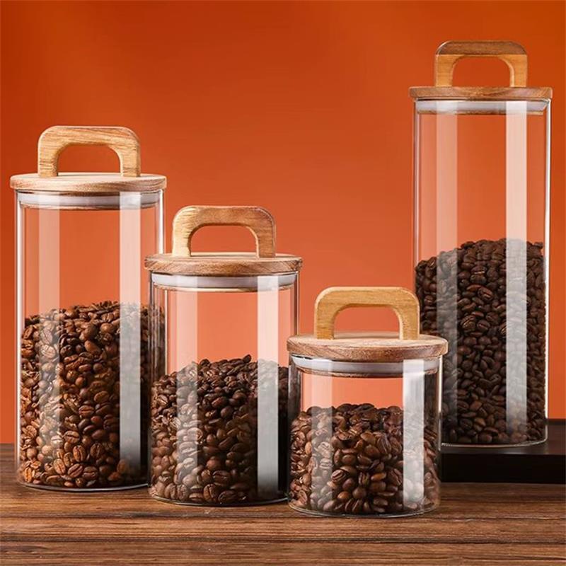 Coffee Tea Sugar Container Set - Barattolo di vetro trasparente con coperchio