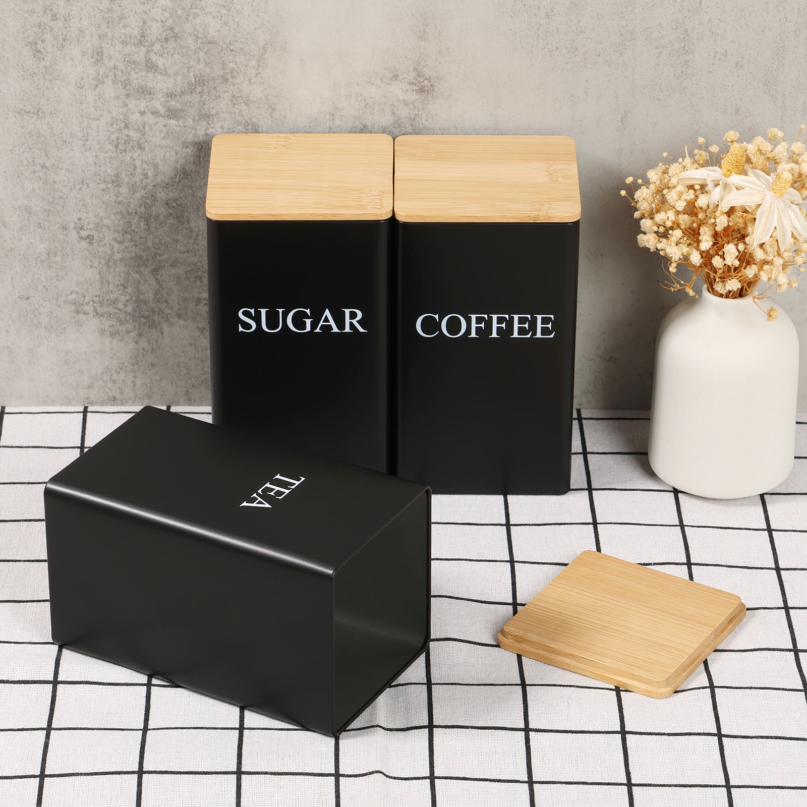 Coffee Tea Sugar Container Set - Barattolo di stoccaggio dei chicchi di