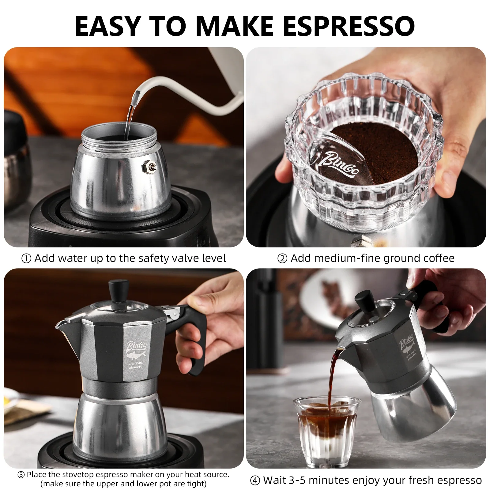 Bincoo Caffettiera Moka a Dopp - Moka Pot Stove recensione e prezzo