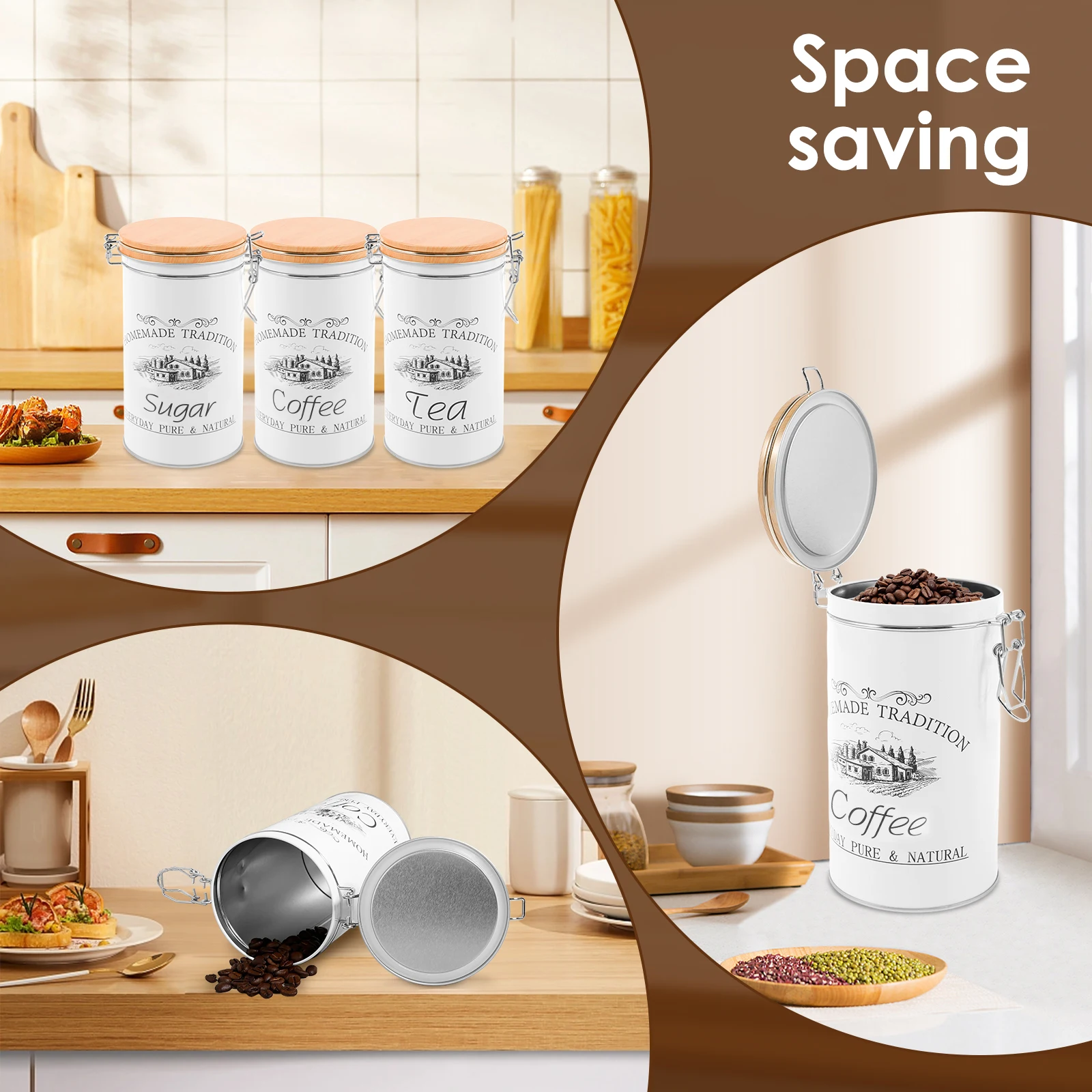 3 pz/set tè caffè contenitori  - Coffee Tea Sugar Container Set recensione e prezzo