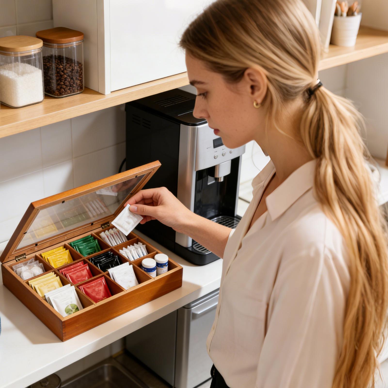 Scatola in Legno per Conservaz - Coffee Tea Drawer Organizer recensione e prezzo