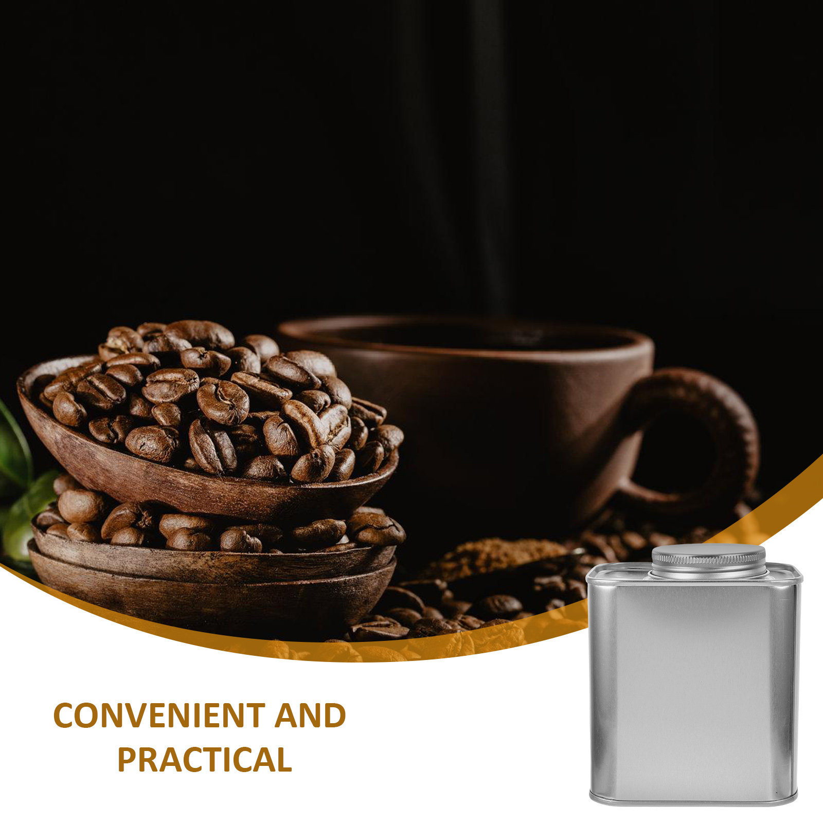 4 Contenitori Ermetici in Latt - Coffee Tea And Bean Leaf recensione e prezzo