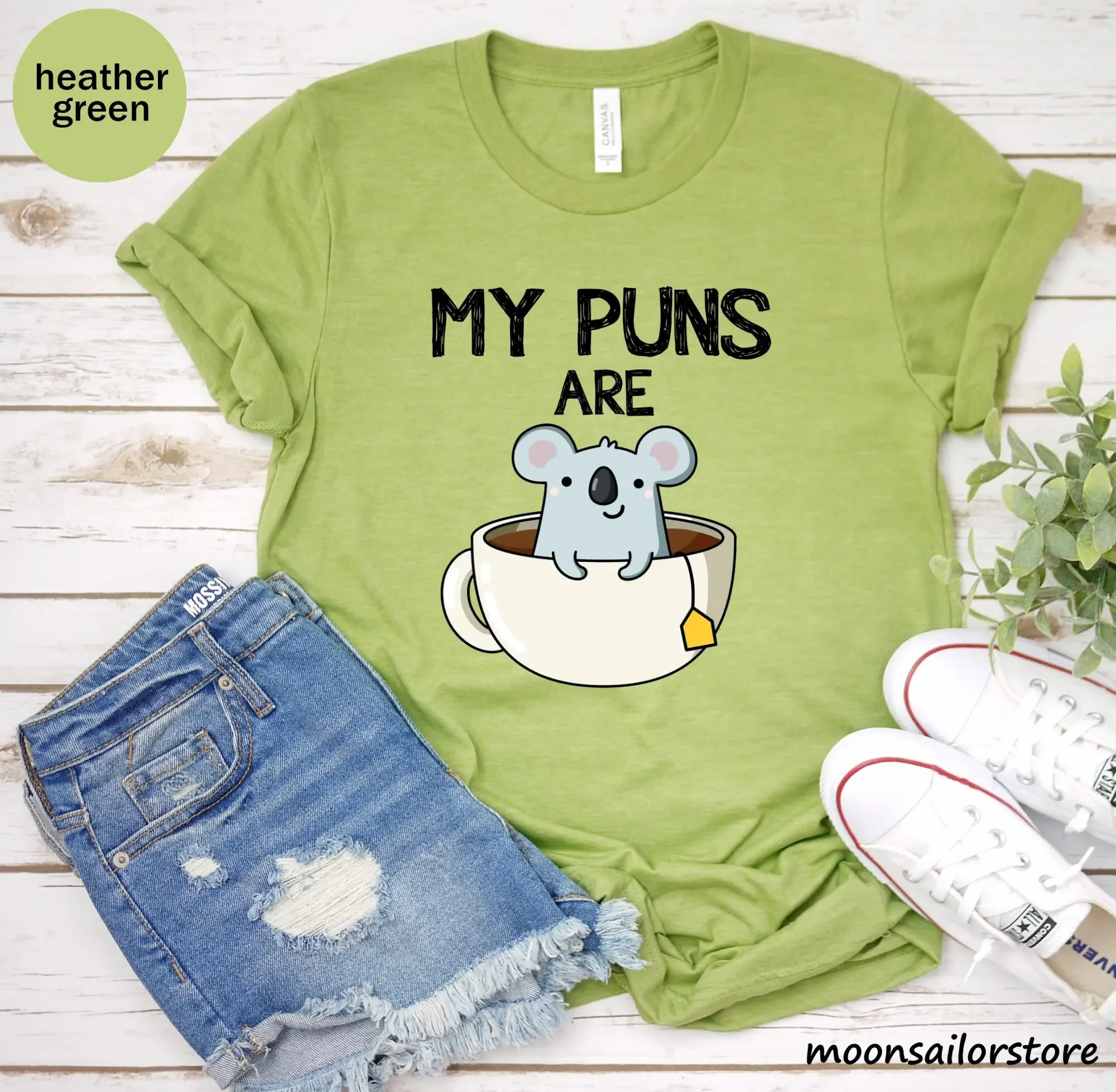 Maglietta con scritta 'My Puns - Coffee Tea Joke recensione e prezzo