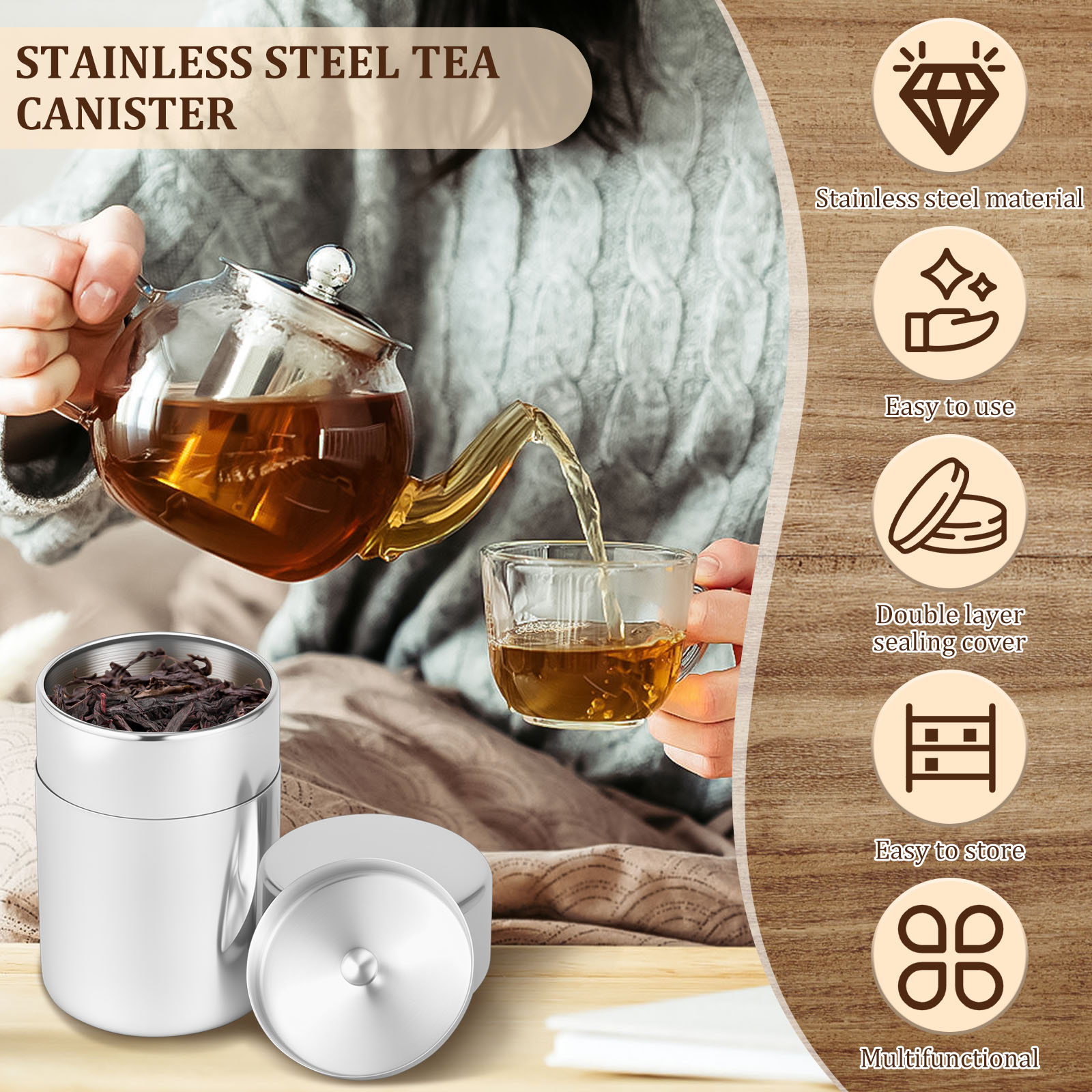 Contenitori per barattoli di f - Coffee Tea And Bean Leaf recensione e prezzo